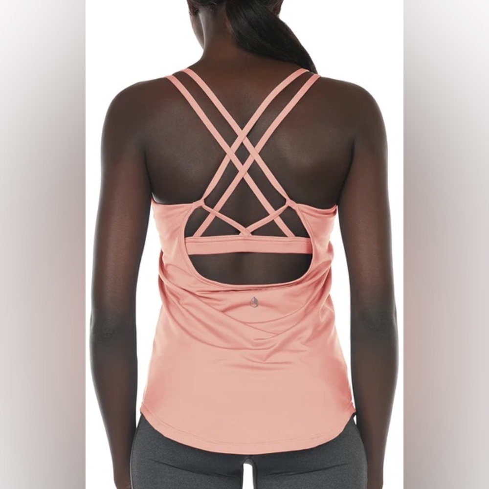 icyzone Workout Tank Tops Built in Bra Women's Strappy Athletic Yoga Tops Sz S - Picture 8 of 8